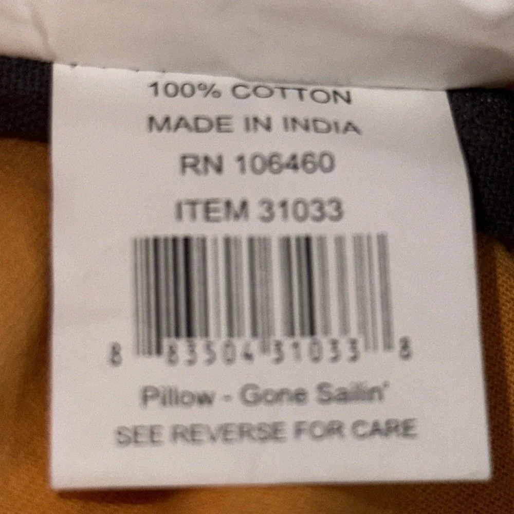 Primitives by Kathy Gone Sailin Nautical Throw Pillow Yellow Navy Cotton 31033